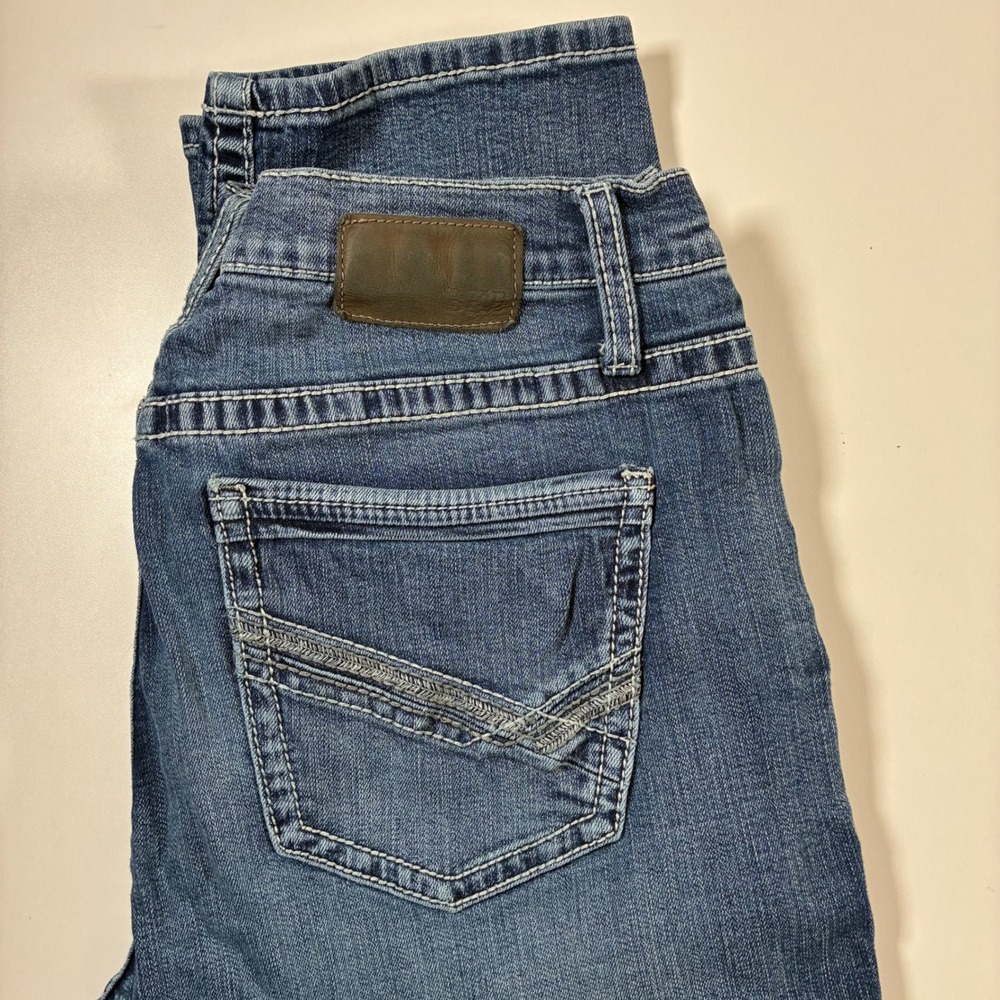 BKE Mason Jeans 36x32 Blue Straight Leg Thick Stitch Denim Faded Whiskers